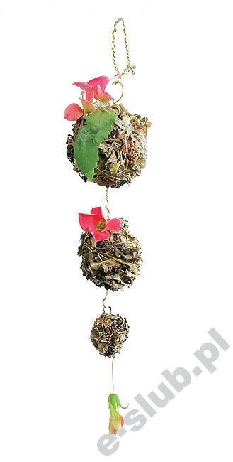 Komplet biżuterii florystycznej
Kolia i kolczyk 

Kulki wykonano z suszonych porostów i przyozdobiono kwiatami i małymi listkami kalanchoe.

Autor: Zakwitnij.pl
Fot. J. Kiedrowski